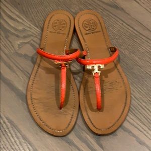 Tory Burch Orange Patent Leather Flip Flop Sz 8.5